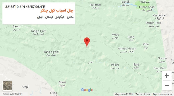 روستای چال آسیاب کول چنگر بر روی نقشه