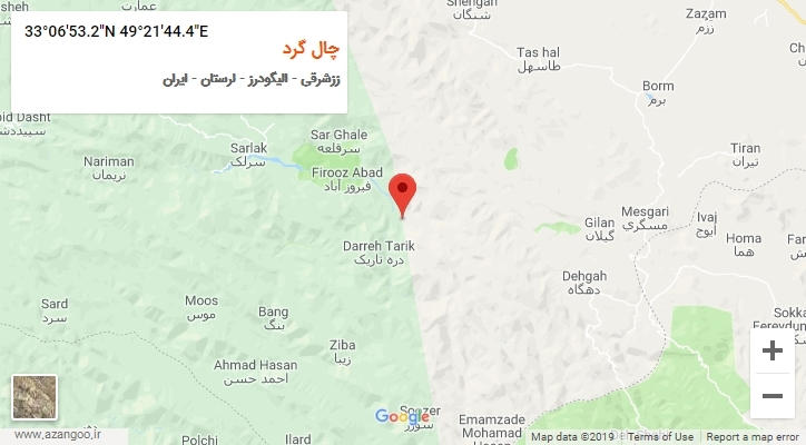 روستای چال گرد بر روی نقشه