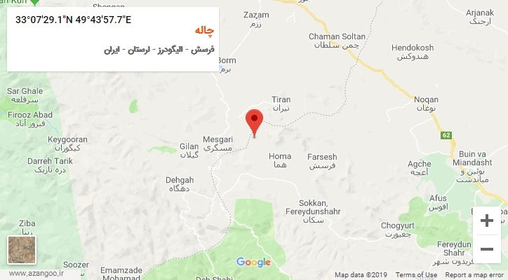 روستای چاله بر روی نقشه