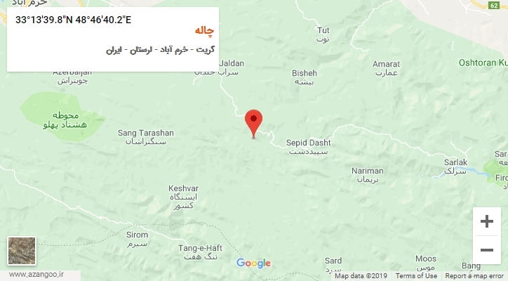 روستای چاله بر روی نقشه