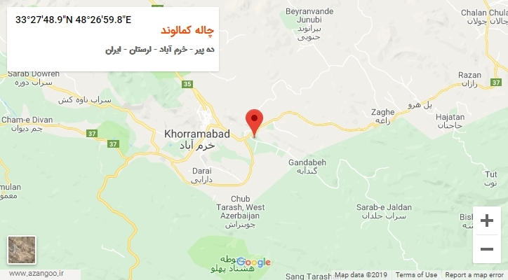 روستای چاله کمالوند بر روی نقشه
