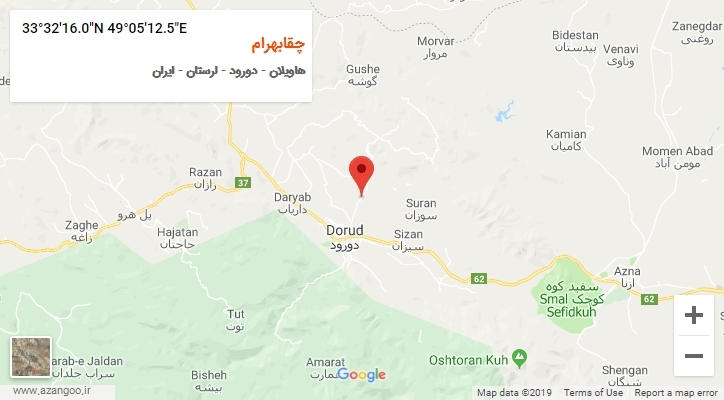 روستای چقابهرام بر روی نقشه