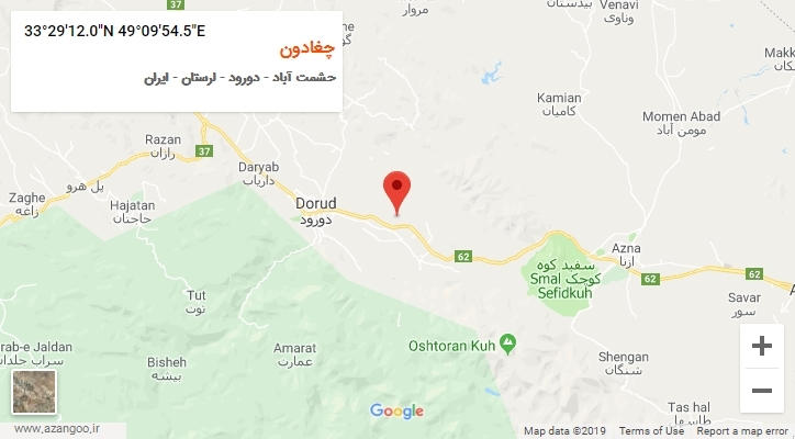 روستای چغادون بر روی نقشه