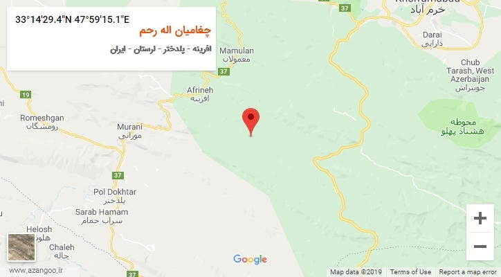 روستای چغامیان اله رحم بر روی نقشه