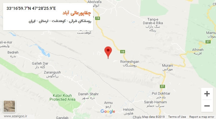 روستای چقاپورعالی آباد بر روی نقشه