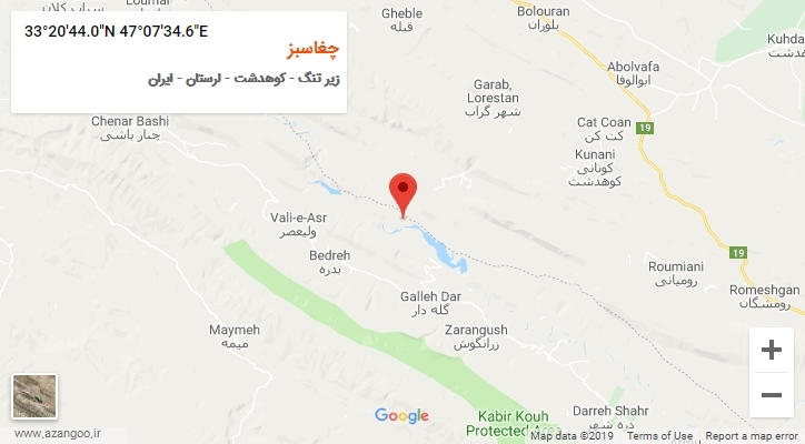 روستای چغاسبز بر روی نقشه