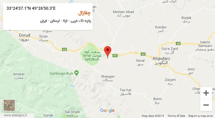 روستای چقازال بر روی نقشه