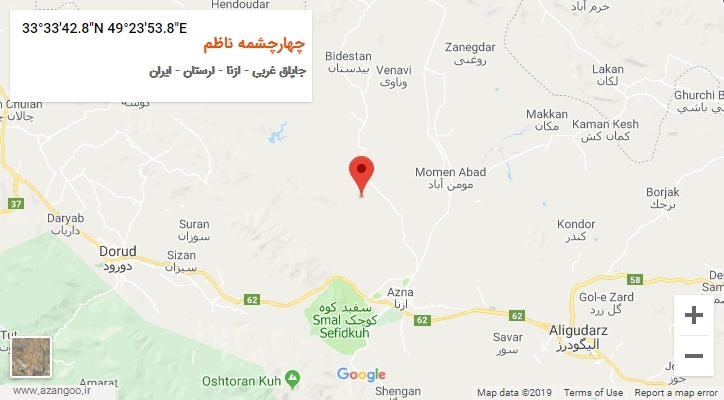 روستای چهارچشمه ناظم بر روی نقشه