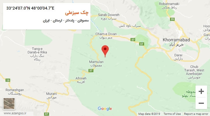 روستای چک سبزعلی بر روی نقشه