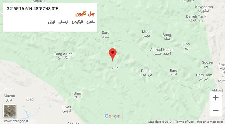 روستای چل گاپون بر روی نقشه
