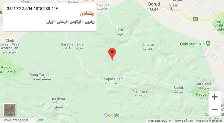 روستای چلقادی بر روی نقشه