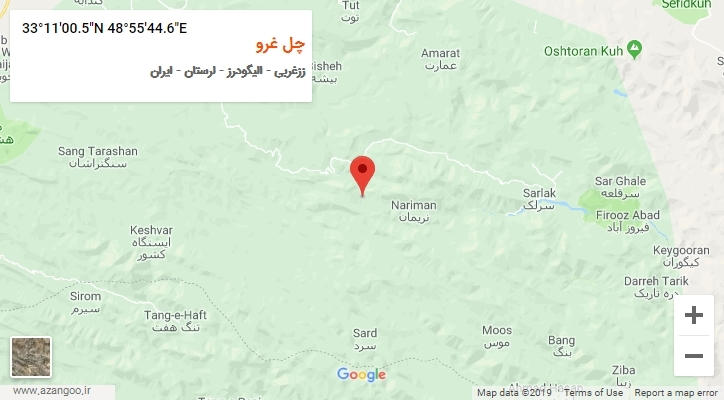 روستای چل غرو بر روی نقشه