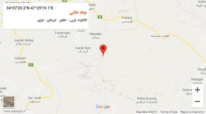 روستای چله خانی بر روی نقشه
