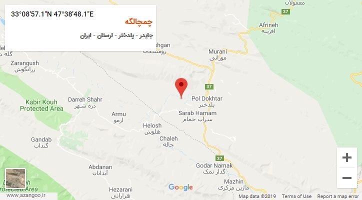 روستای چمچالگه بر روی نقشه