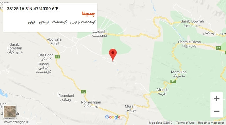 روستای چمچقا بر روی نقشه
