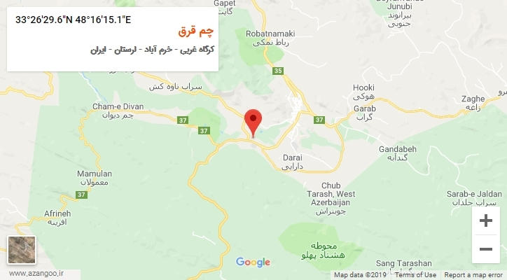 روستای چم قرق بر روی نقشه