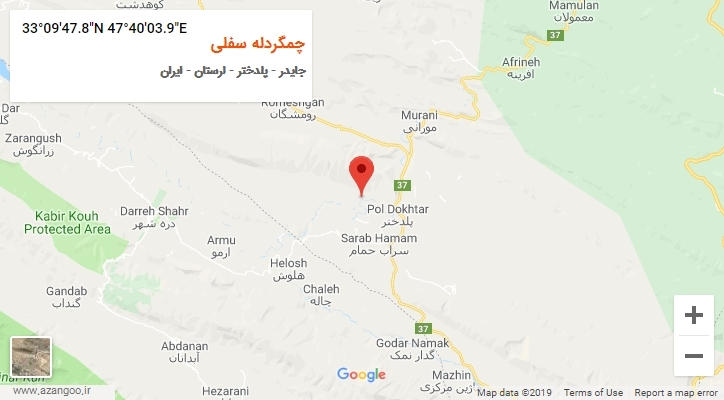روستای چمگردله سفلی بر روی نقشه