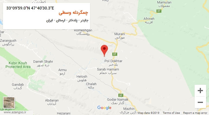روستای چمگردله وسطی بر روی نقشه