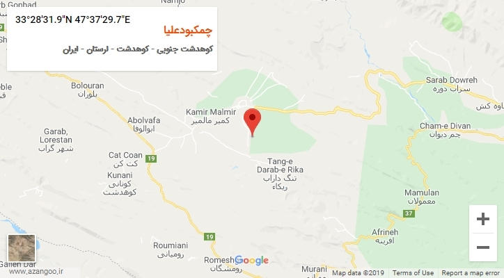 روستای چمکبودعلیا بر روی نقشه
