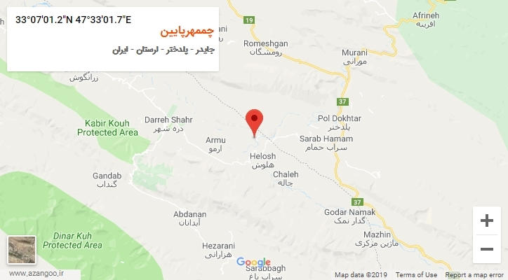 روستای چممهرپایین بر روی نقشه