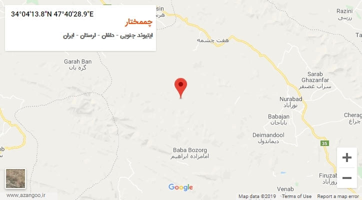 روستای چممختار بر روی نقشه