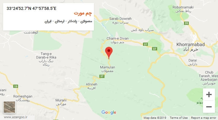 روستای چم مورت بر روی نقشه