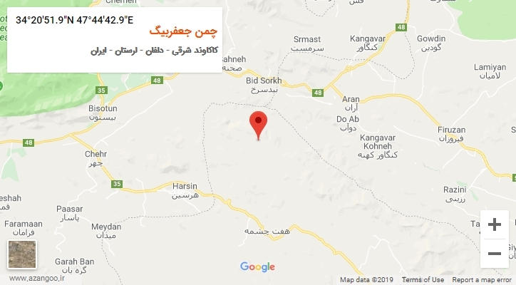 روستای چمن جعفربیگ بر روی نقشه