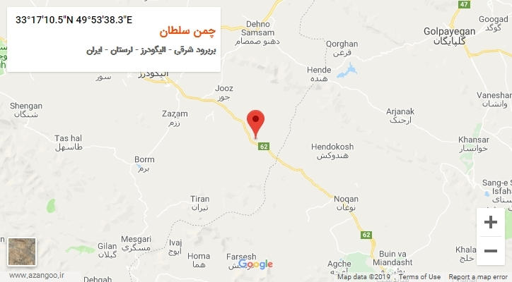 روستای چمن سلطان بر روی نقشه