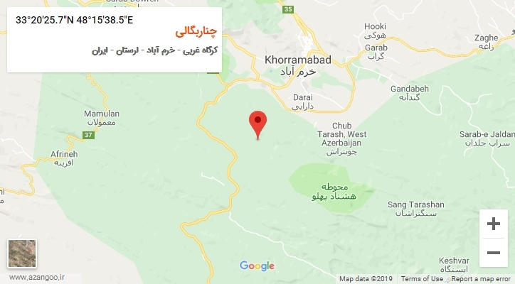 روستای چناربگالی بر روی نقشه