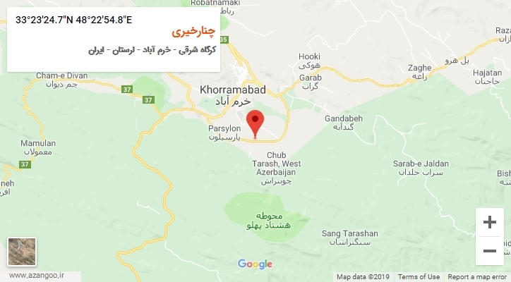 روستای چنارخیری بر روی نقشه