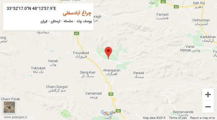 روستای چراغ آبادسفلی بر روی نقشه