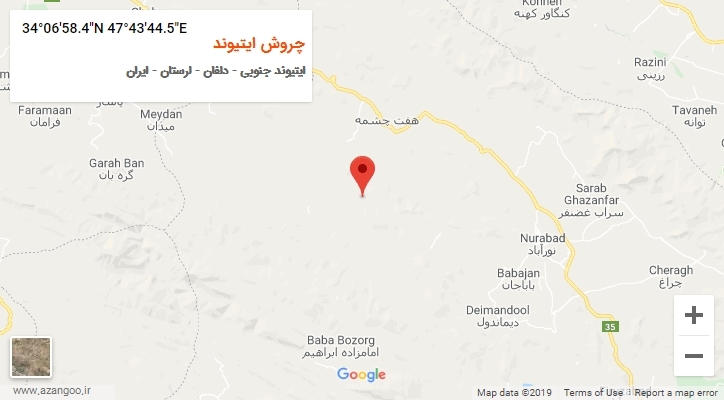 روستای چروش ایتیوند بر روی نقشه