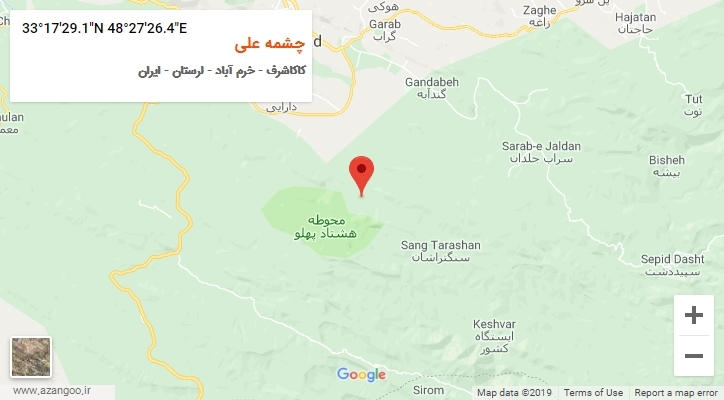 روستای چشمه علی بر روی نقشه