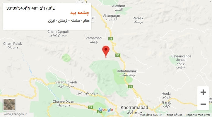 روستای چشمه بید بر روی نقشه