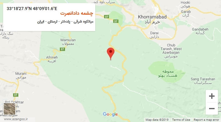 روستای چشمه دادانصرت بر روی نقشه