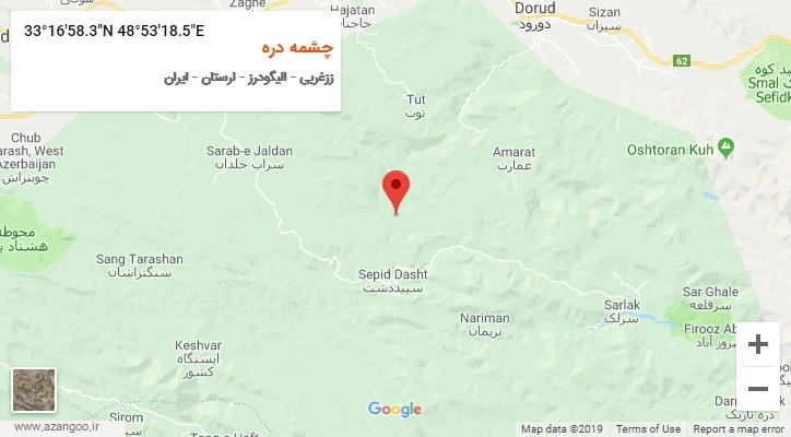 روستای چشمه دره بر روی نقشه