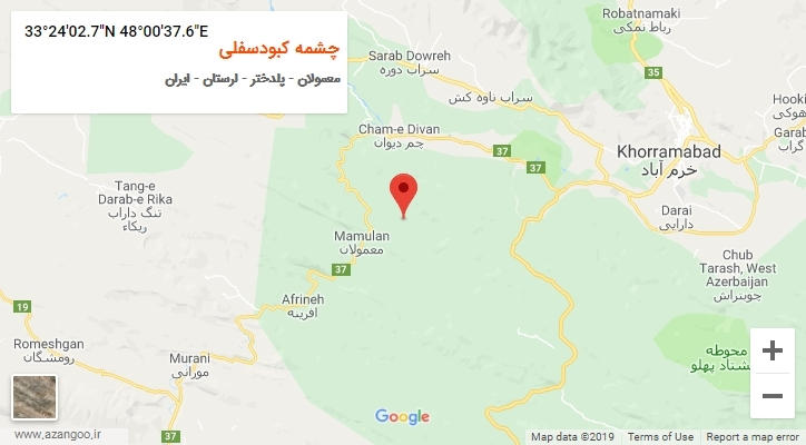 روستای چشمه کبودسفلی بر روی نقشه