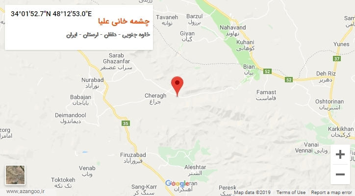 روستای چشمه خانی علیا بر روی نقشه