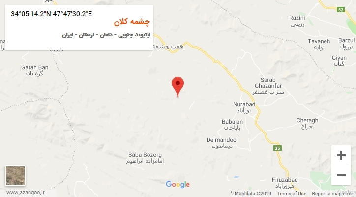 روستای چشمه کلان بر روی نقشه