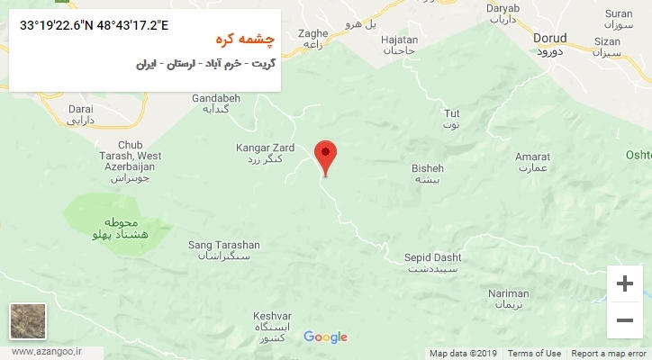 روستای چشمه کره بر روی نقشه