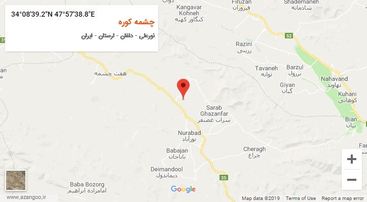 روستای چشمه کوره بر روی نقشه