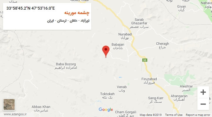 روستای چشمه مورینه بر روی نقشه