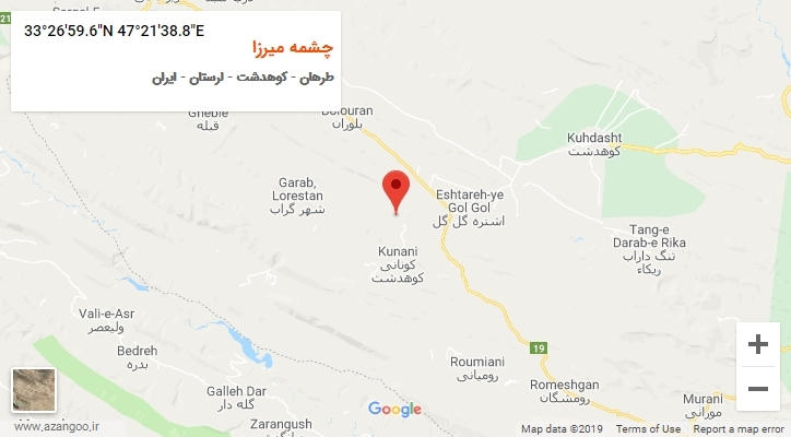 روستای چشمه میرزا بر روی نقشه