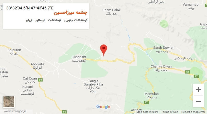 روستای چشمه میرزاحسین بر روی نقشه