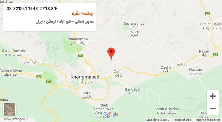 روستای چشمه نقره بر روی نقشه