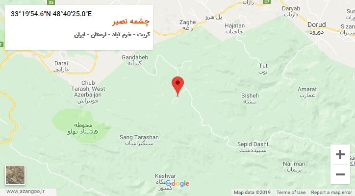 روستای چشمه نصیر بر روی نقشه