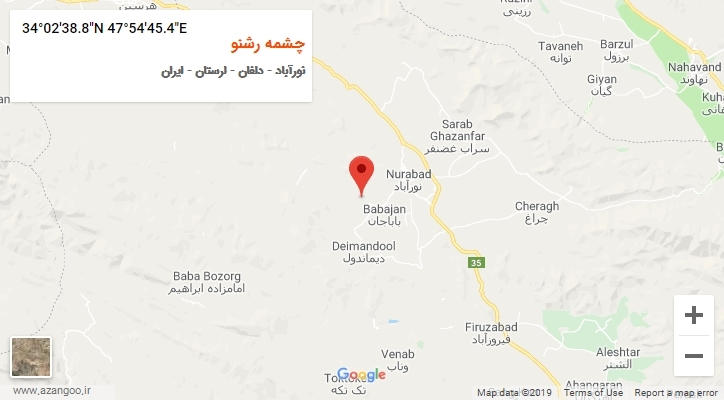 روستای چشمه رشنو بر روی نقشه