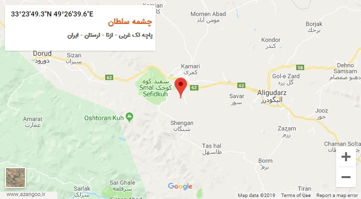 روستای چشمه سلطان بر روی نقشه
