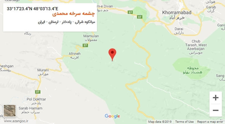 روستای چشمه سرخه محمدی بر روی نقشه