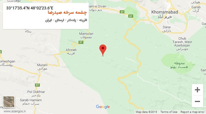 روستای چشمه سرخه صیدرضا بر روی نقشه